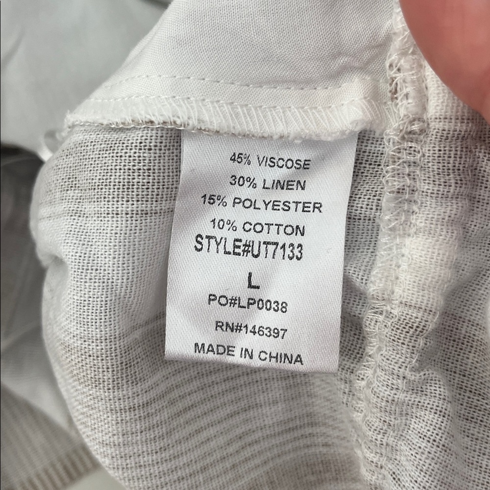 Eb Luxe Los Angeles Linen Blend Striped Crop Halter Top Like New Large - Picture 5 of 7